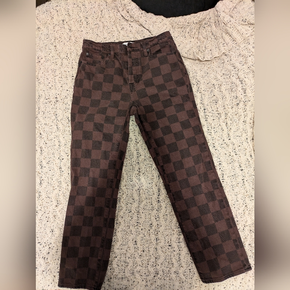 Pistola Arcadia check jean size 27, black/brown